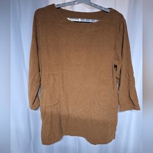 Casual WarmTan Corduroy Tunic Top Has Pockets .